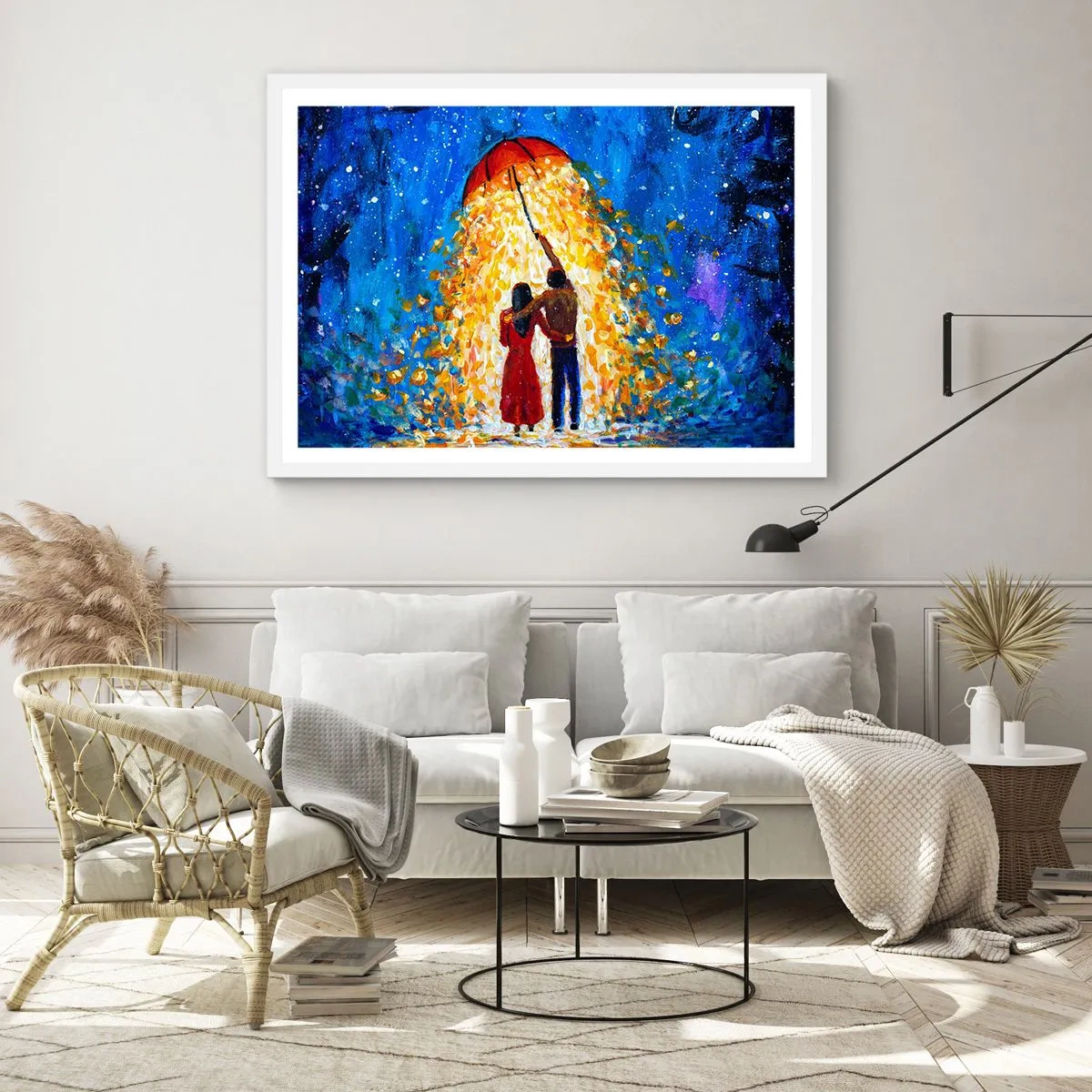 Plakat w białej ramie - Magia deszczowego wieczoru? - 40x30 cm