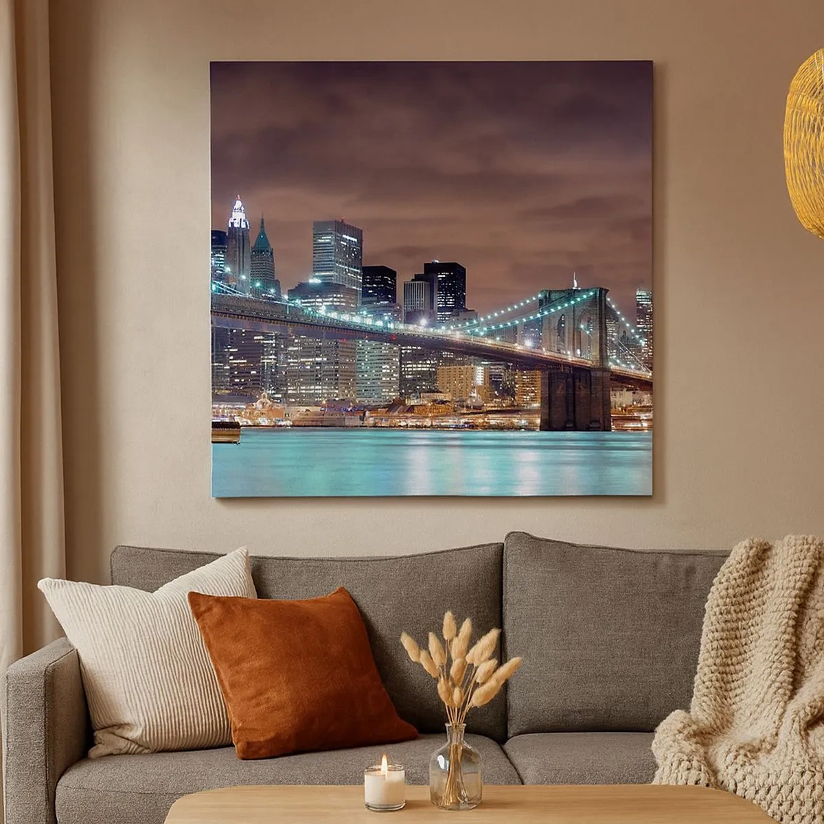 Obraz na płótnie - Światła wielkiego miasta - 30x30 cm