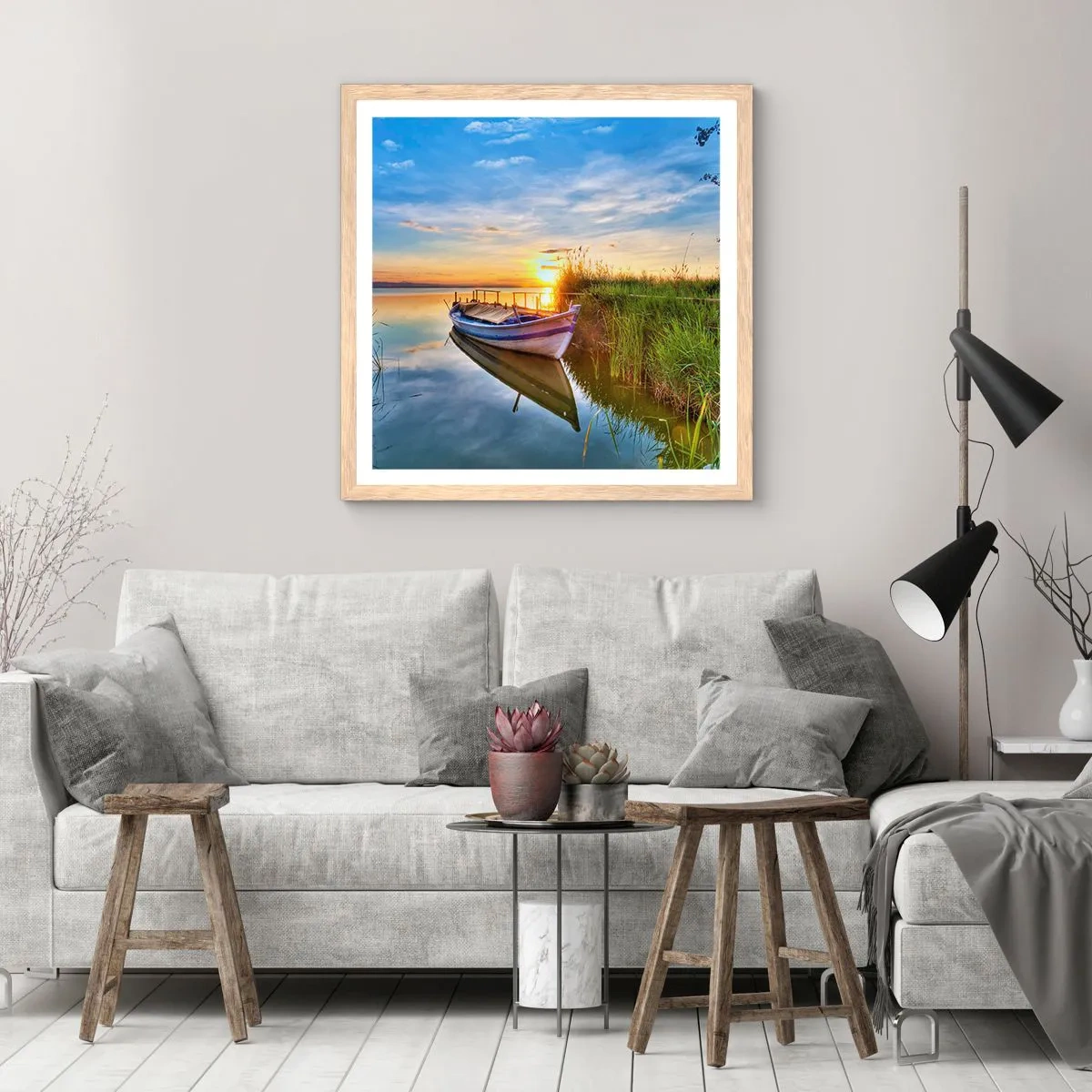 Plakat w ramie jasny dąb - Zatoczka spełnionych marzeń - 40x40 cm