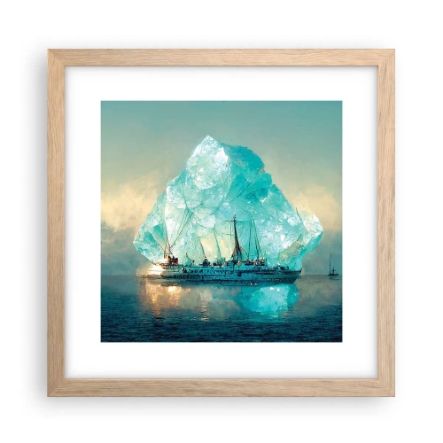 Plakat w ramie jasny dąb - Arktyczny brylant - 30x30 cm