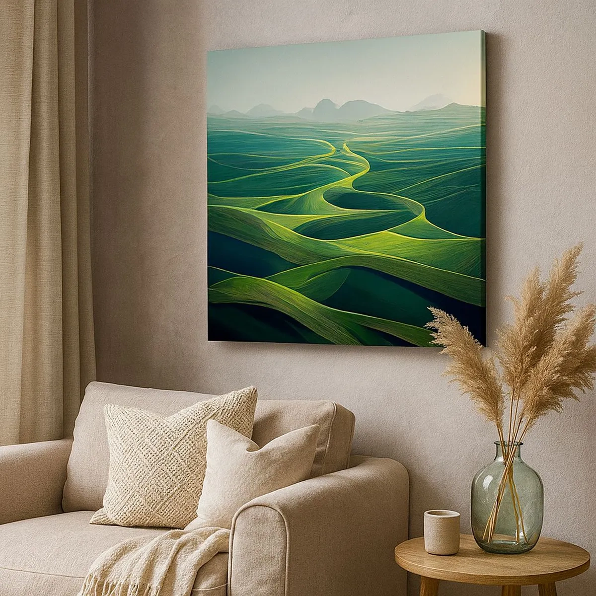 Obraz na płótnie - W zielonych dolinach - 30x30 cm