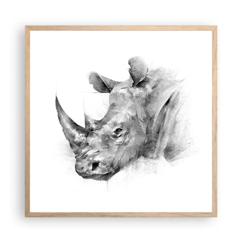 Plakat w ramie jasny dąb - Afrykański portret - 60x60 cm