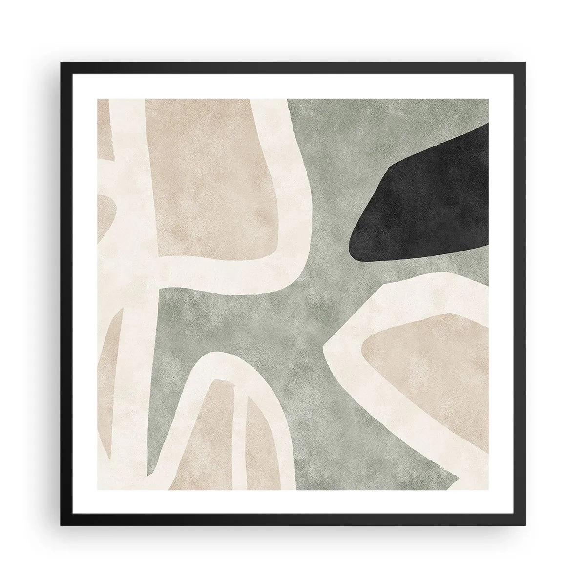 Plakat w czarnej ramie - Kompozycja z motywem czerni - 60x60 cm