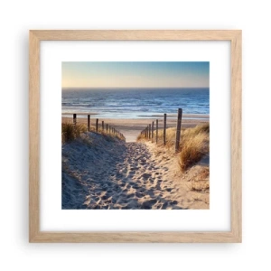 Plakat w ramie jasny dąb - Morza szum, ptaków śpiew, dzika plaża pośród traw… - 30x30 cm