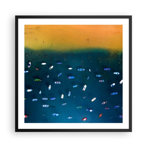 Plakat w czarnej ramie - Wakacyjna gra - 60x60 cm