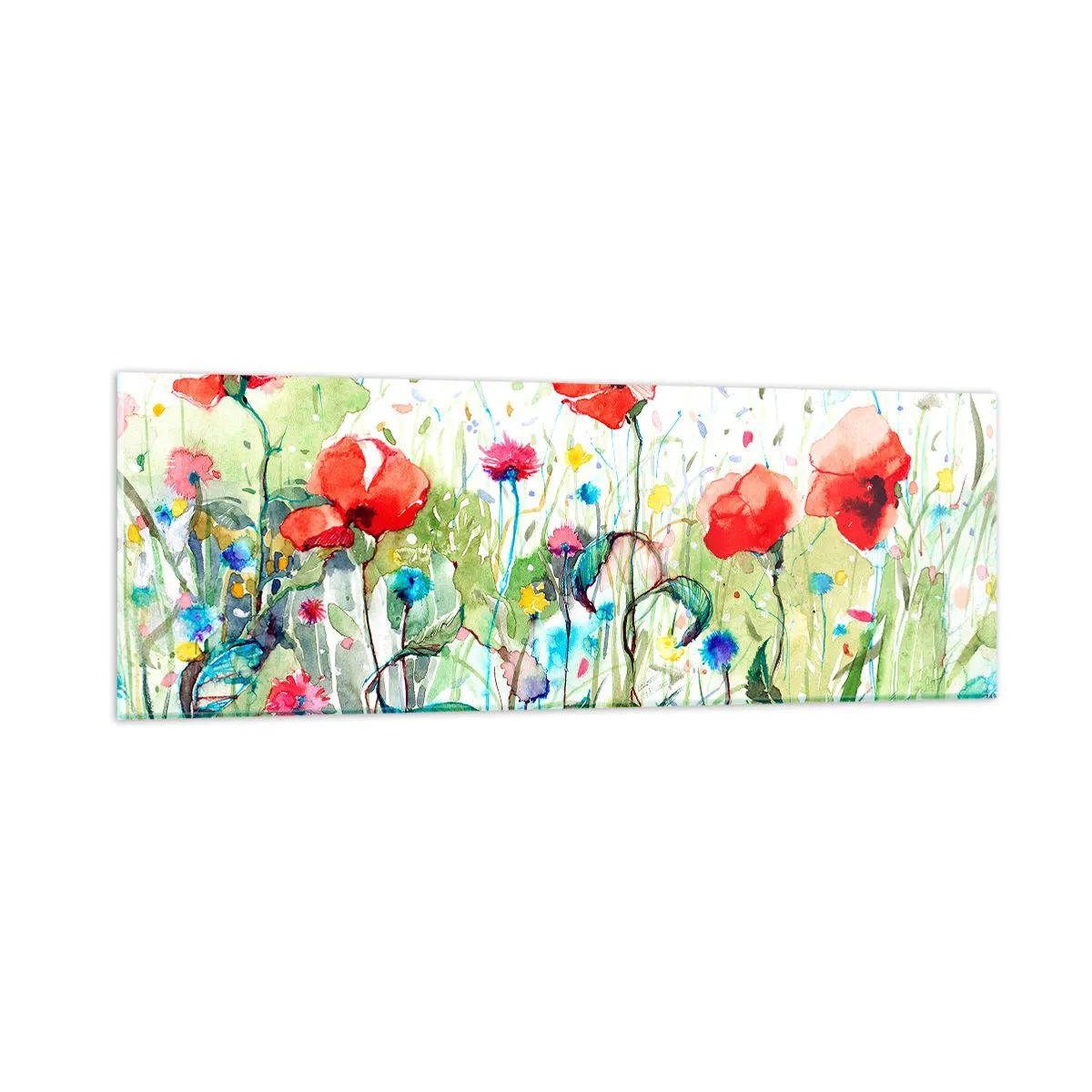 Obraz na szkle - Kwitnąca majem łąka - 90x30 cm