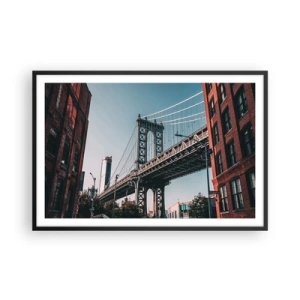 Plakat w czarnej ramie - Nad falami miasta - 91x61 cm