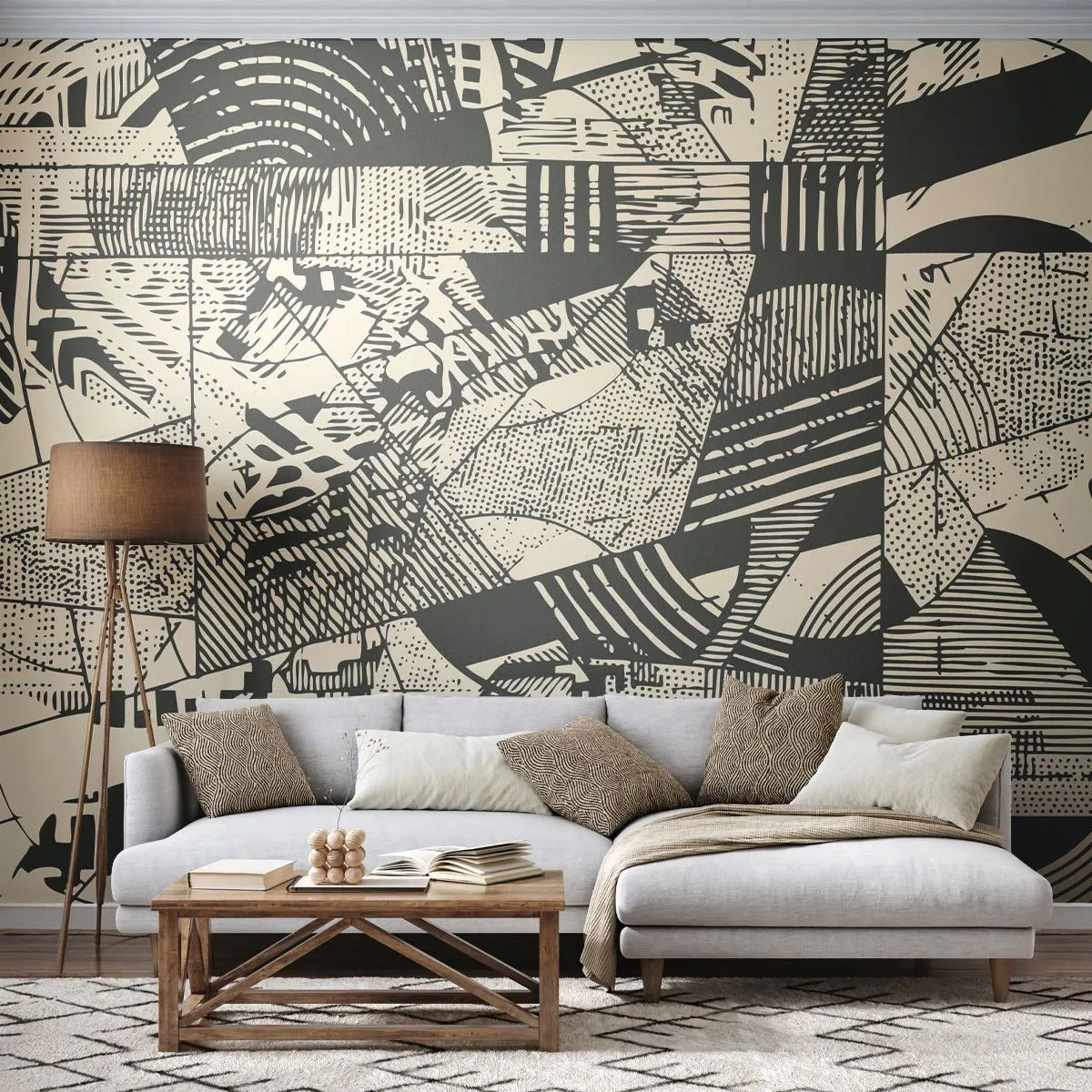 Fototapeta Premium Canvas - Dynamika współczesności - Abstrakcja, Vintage, Grafika - 250x175 cm