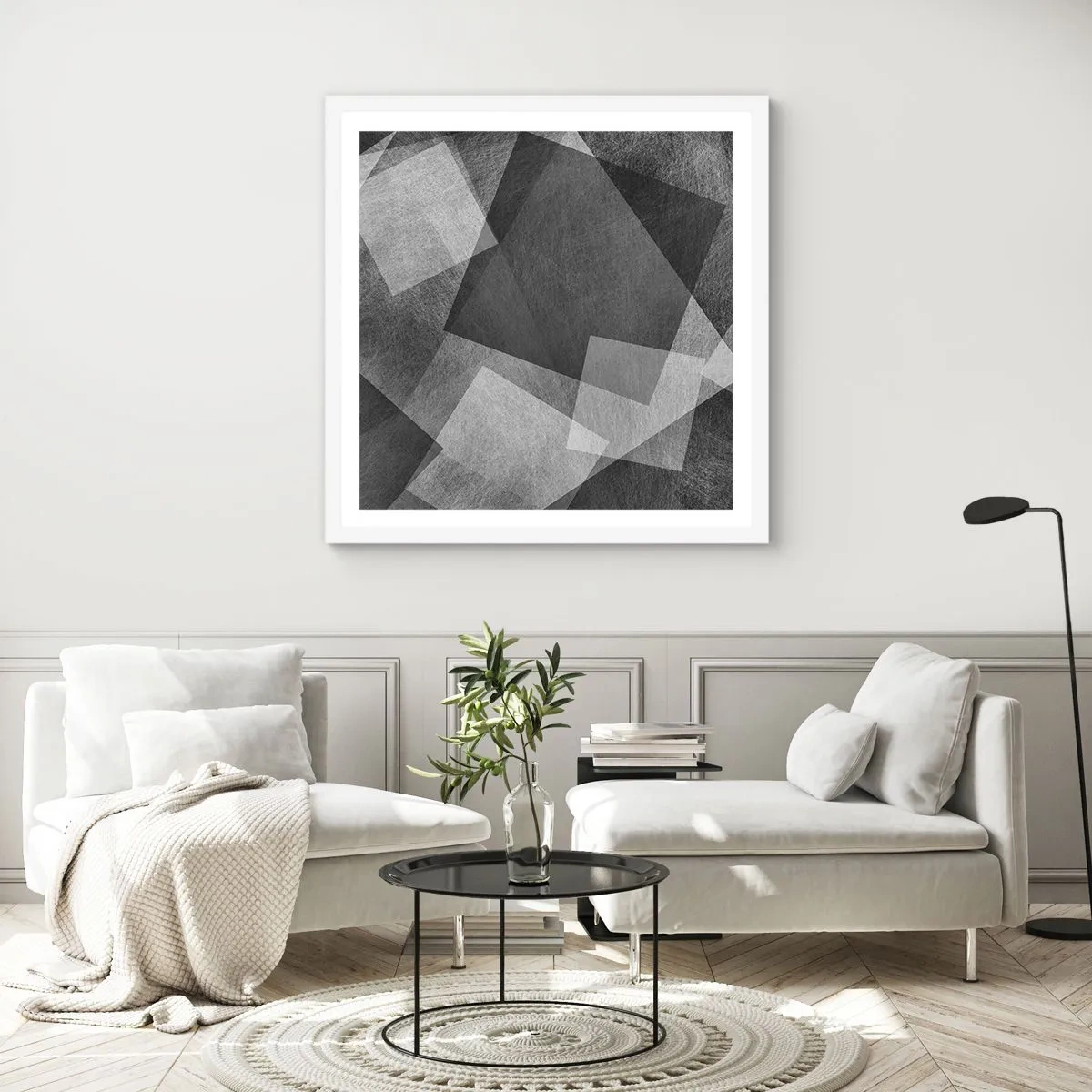 Plakat w białej ramie - Odwieczny symbol trwałości i porządku - 50x50 cm