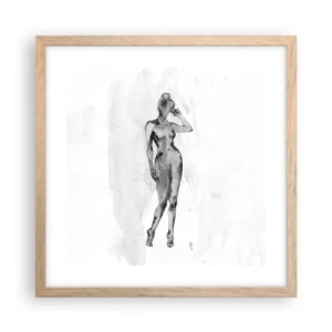 Plakat w ramie jasny dąb - Studium ideału kobiecości - 40x40 cm