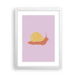 Plakat w białej ramie - Nie ma pośpiechu - 30x40 cm