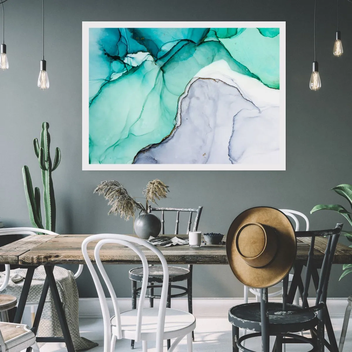 Plakat - Studium w turkusie - 70x50 cm