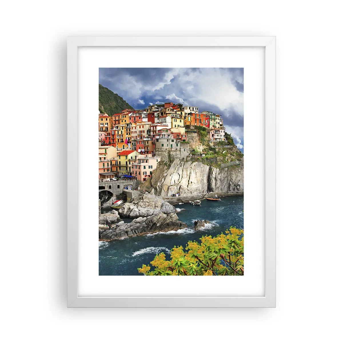 Plakat w białej ramie - Gromadka przytulona do skał - 30x40 cm