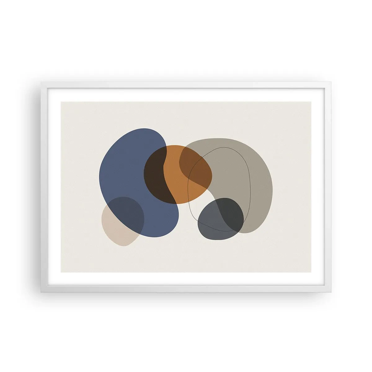 Plakat w białej ramie - Krople barw - 70x50 cm