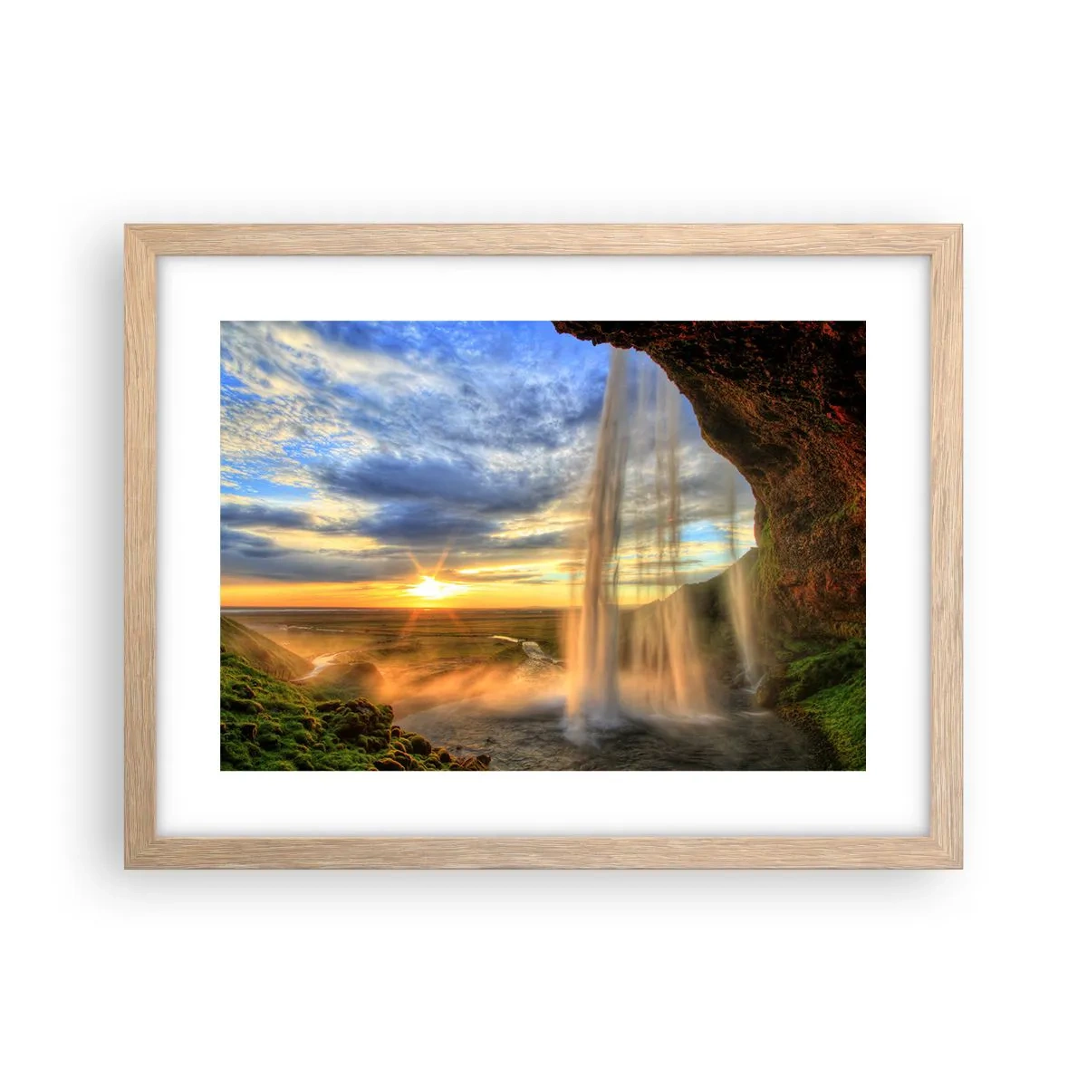 Plakat w ramie jasny dąb - Świat za zasłoną kropel - 40x30 cm