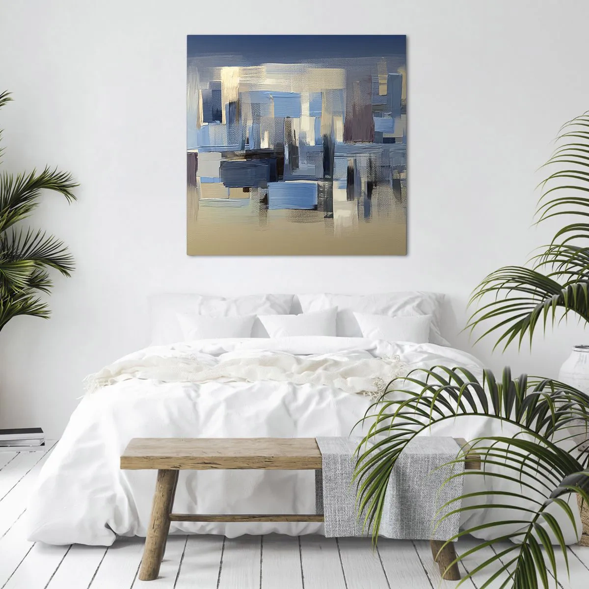 Obraz na płótnie - Błękitna konstrukcja - 60x60 cm