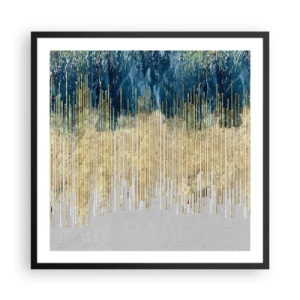 Plakat w czarnej ramie - Wyzłocona granica - 60x60 cm