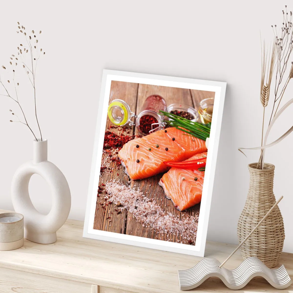 Plakat w białej ramie - Norweska przygoda w kuchni - 30x40 cm