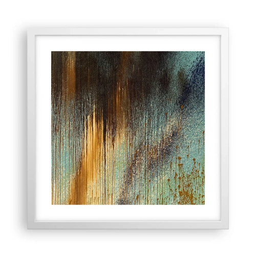 Plakat w białej ramie - Nieprzypadkowa barwna kompozycja - 40x40 cm