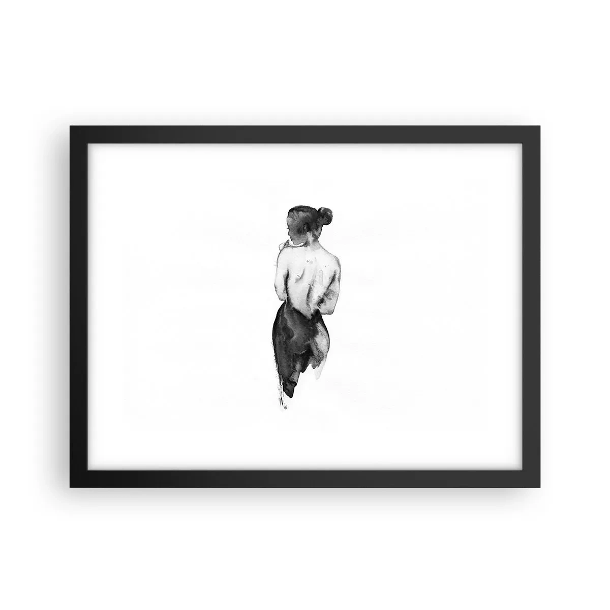 Plakat w czarnej ramie - Przy niej świat znika - 40x30 cm