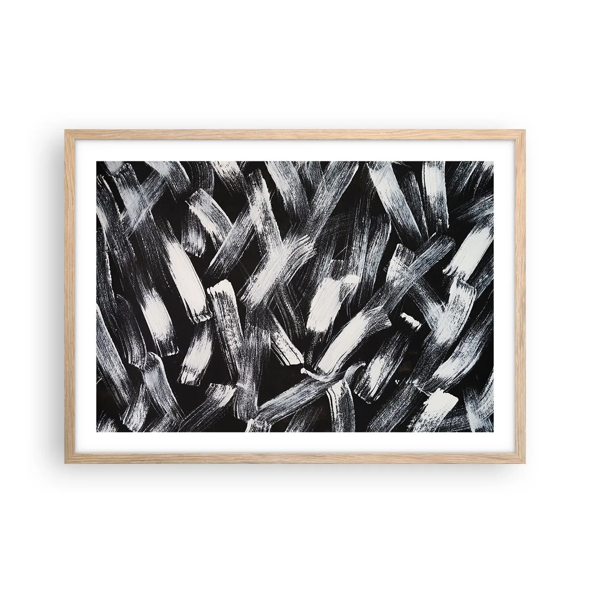 Plakat w ramie jasny dąb - Abstrakcja w duchu industrialnym - 70x50 cm