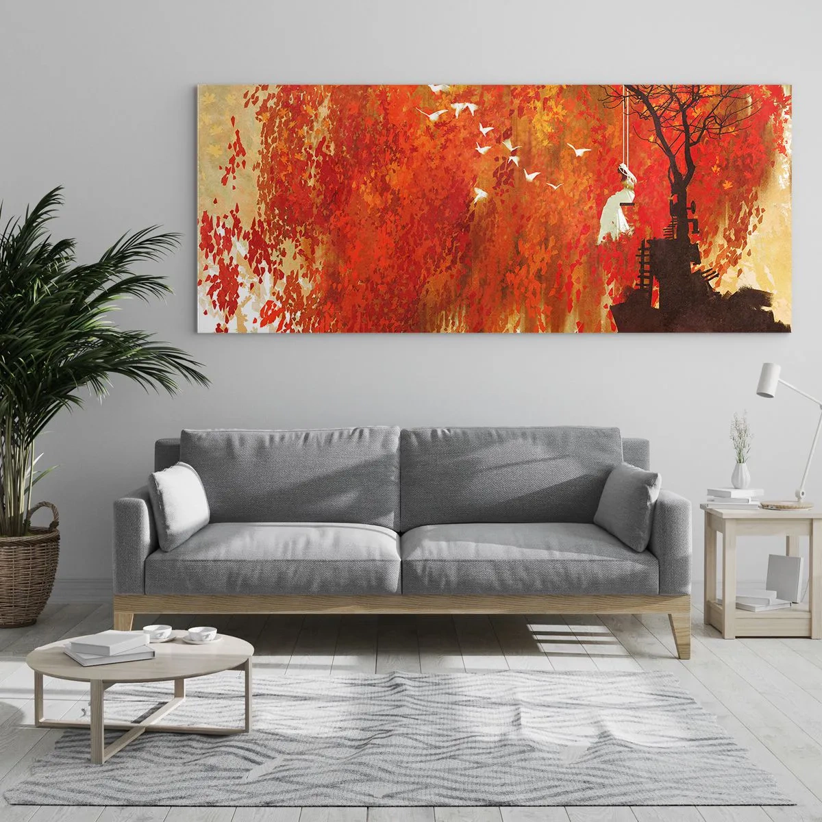 Obraz na szkle - Poleci z nimi? - 100x40 cm