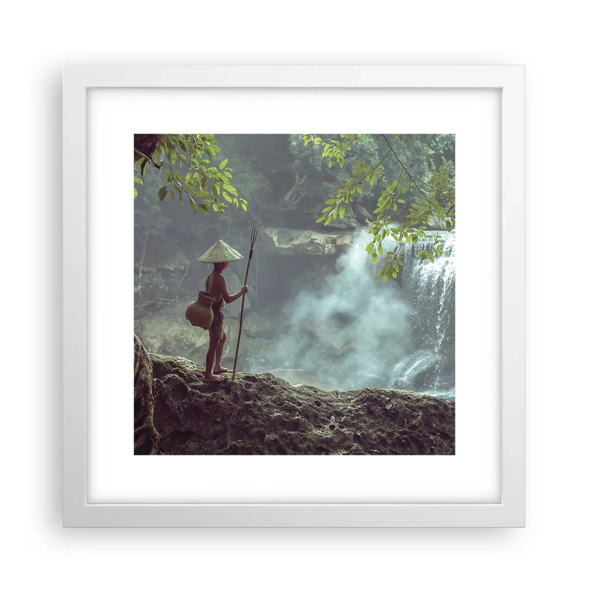 Plakat w białej ramie - Zaprzyjaźniony z naturą - 30x30 cm