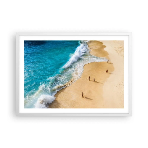 Plakat w białej ramie - A potem słońce, plaża… - 70x50 cm