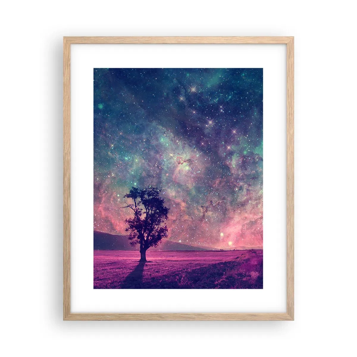Plakat w ramie jasny dąb - Pod magicznym niebem - 40x50 cm