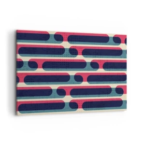 Obraz na płótnie - Geometryczny wzór w stylu retro z pastelowymi barwami - 120x80cm - W głąb i do przodu - Nowoczesna dekoracja ścienna do salonu, kuchni i sypialni ARTTOR