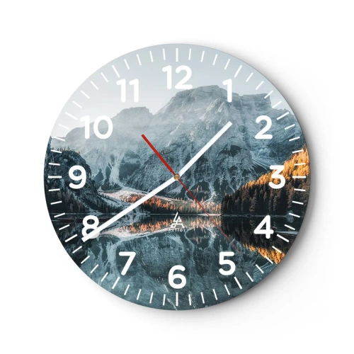 Zegar ścienny - Lustrzany pejzaż - 40x40 cm
