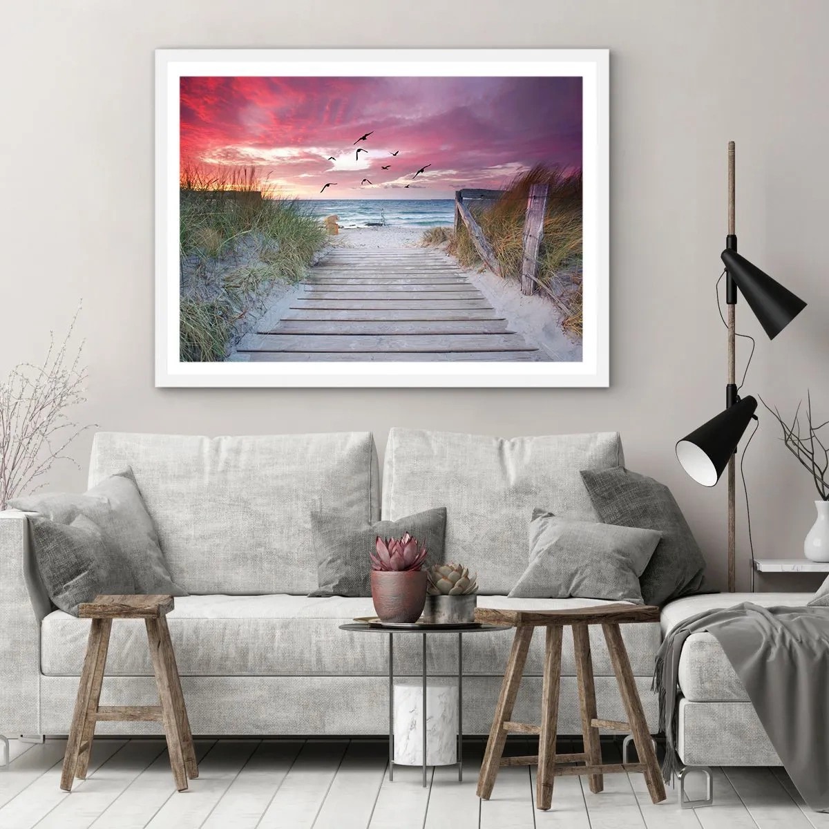 Plakat w białej ramie - Bałtycka impresja - 50x40 cm