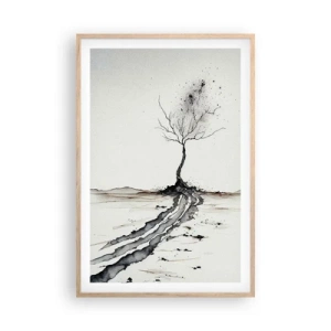 Plakat w ramie jasny dąb - Zimowa melancholia - 61x91 cm