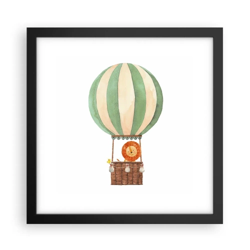 Plakat w czarnej ramie - Podróże Leona - 30x30 cm