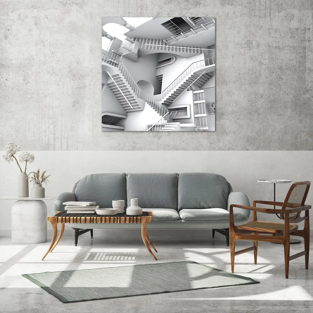 Obraz na szkle - Paradoksy przestrzeni - 70x70 cm