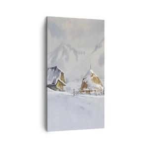 Obraz na płótnie - W śnieżnej kotlinie - 45x80 cm
