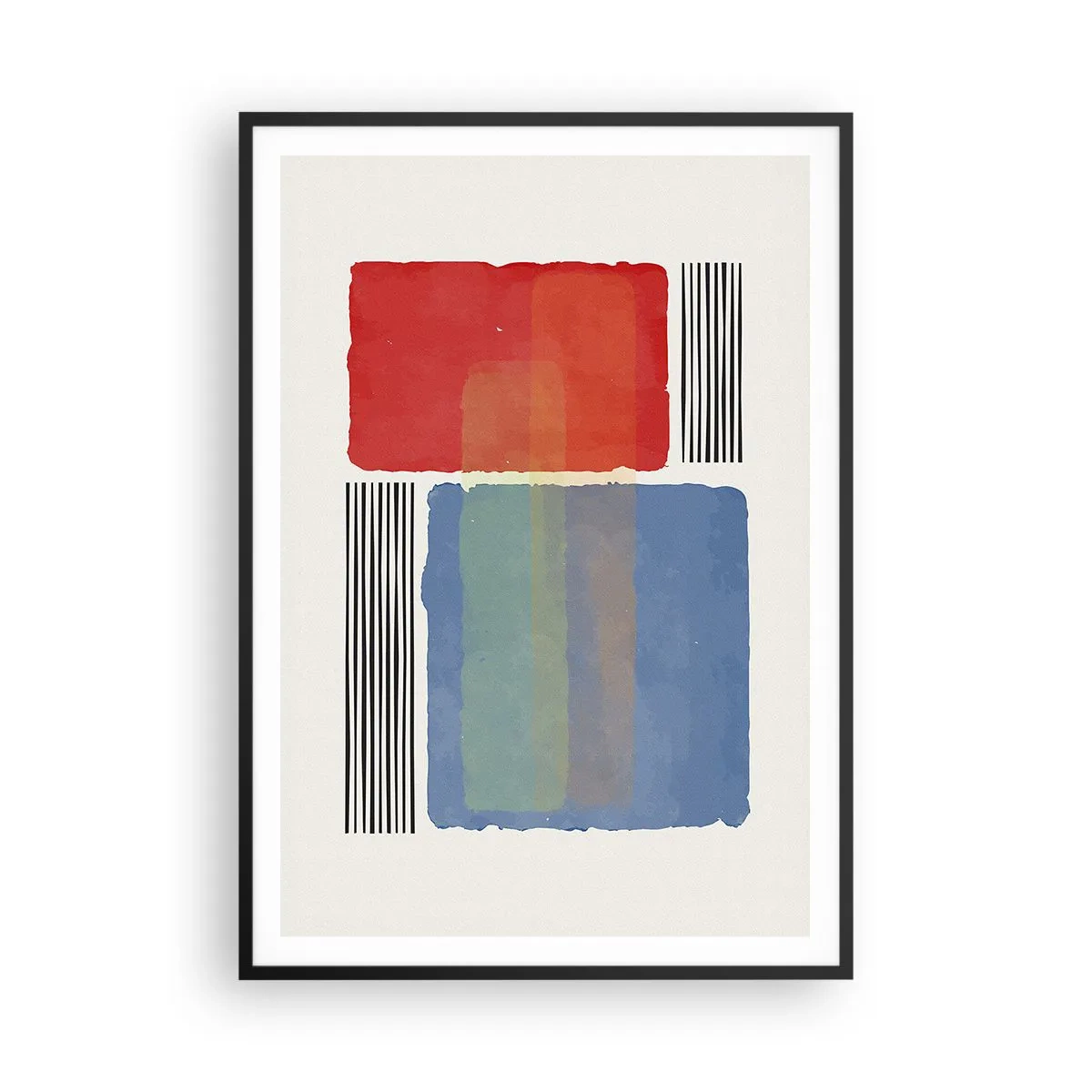 Plakat w czarnej ramie - Duch i litera geometrii - 70x100 cm