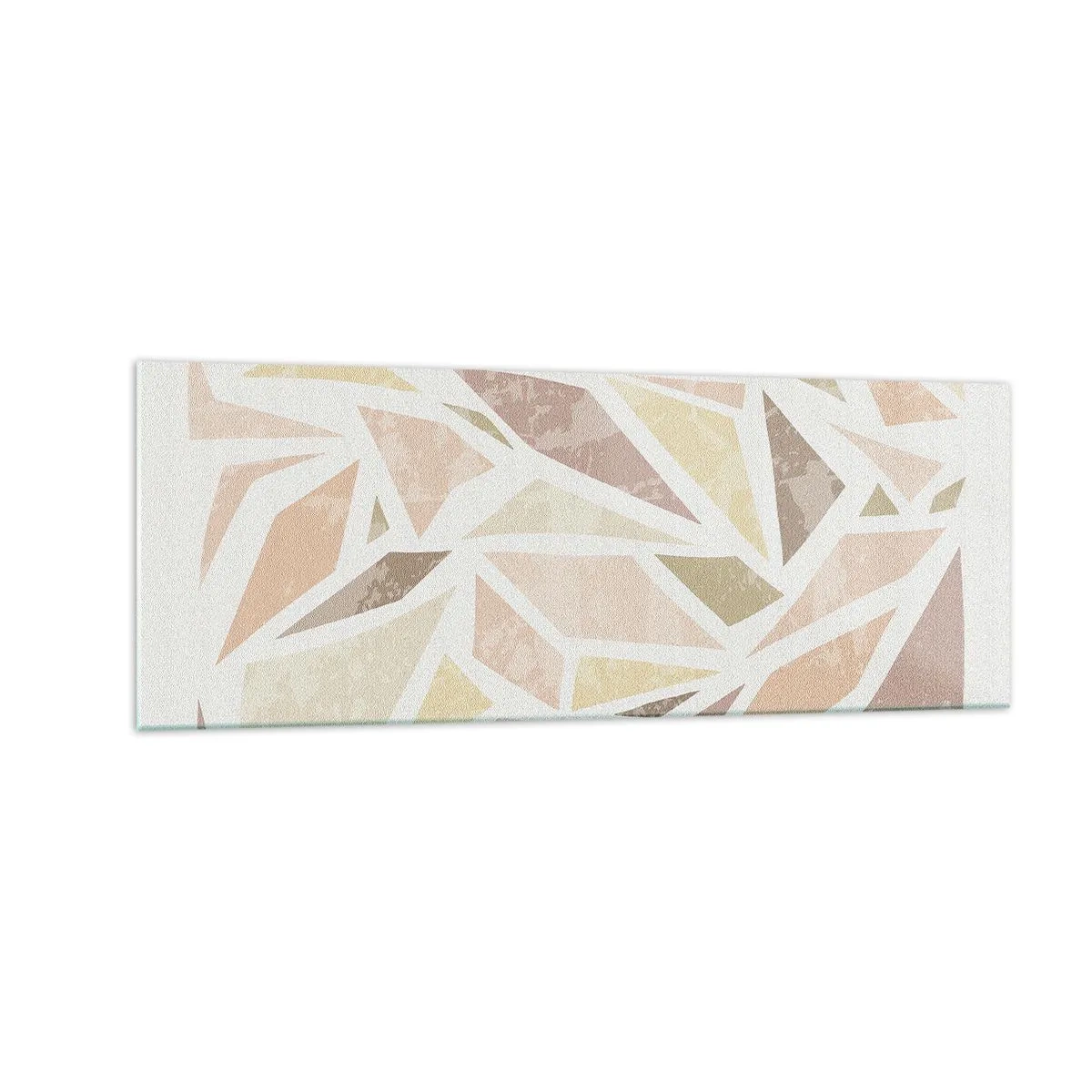 Obraz na szkle - Abstrakcyjne geometryczne kształty w pastelowych kolorach - 140x50cm - Kompozycja witrażowa - Nowoczesna dekoracja ścienna do salonu i sypialni ARTTOR
