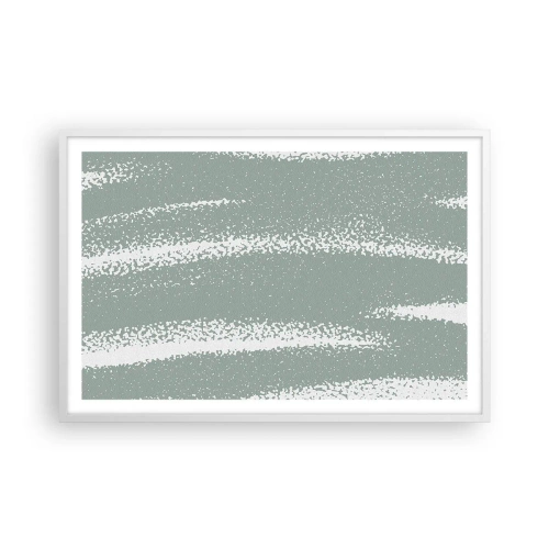 Plakat w białej ramie - Abstrakcja w zimowym klimacie - 91x61 cm