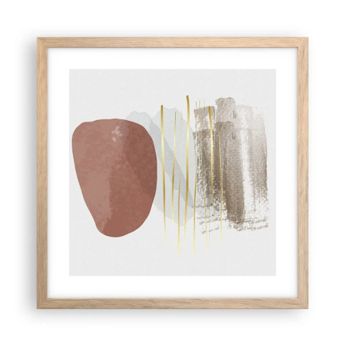 Plakat w ramie jasny dąb - Abstrakcyjna kolumnada - 40x40 cm