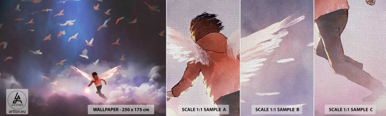 Fototapeta Próbka Premium Canvas - Trzeba mieć wyobraźnię i odwagę - Abstrakcja, Fantasy, Ikar - 100x30 cm