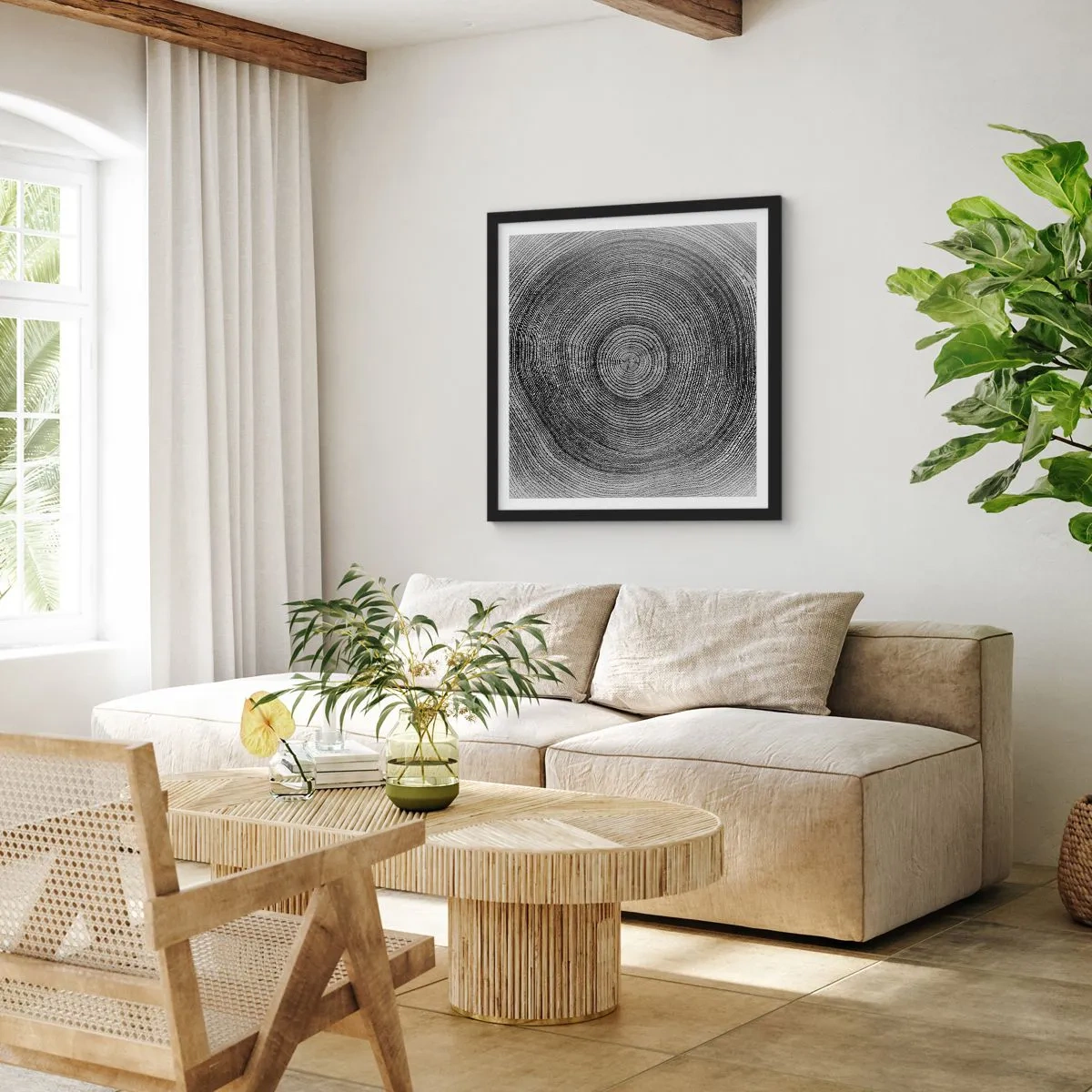 Plakat w czarnej ramie - Znak czasu - 40x40 cm