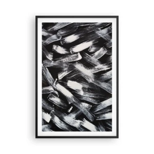 Plakat w czarnej ramie - Abstrakcja w duchu industrialnym - 61x91 cm
