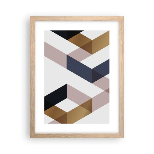 Plakat w ramie jasny dąb - Płaszczyzny i kąty - 30x40 cm