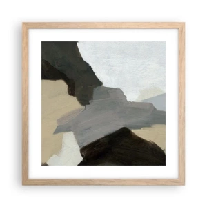 Plakat w ramie jasny dąb - Abstrakcja: rozstaje szarości - 40x40 cm