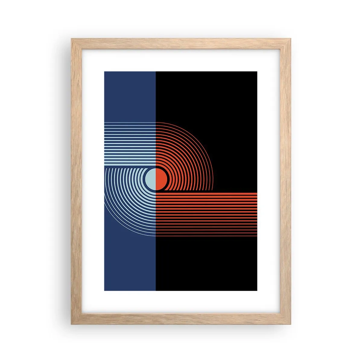 Plakat w ramie jasny dąb - W geometrycznym uścisku - 30x40 cm