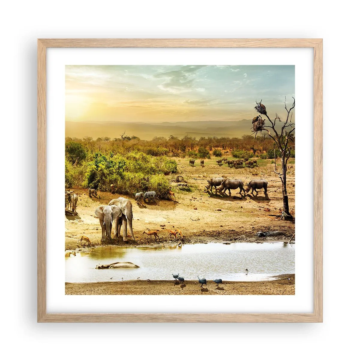 Plakat w ramie jasny dąb - "Z Edenu zaś wypływała rzeka…" - 50x50 cm