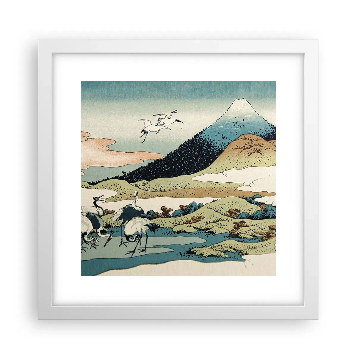 Plakat w białej ramie - W japońskim duchu - 30x30 cm