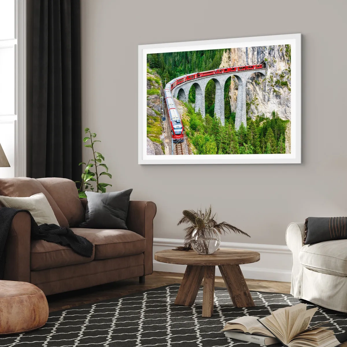 Plakat w białej ramie - Kolej na górskie widoki - 100x70 cm