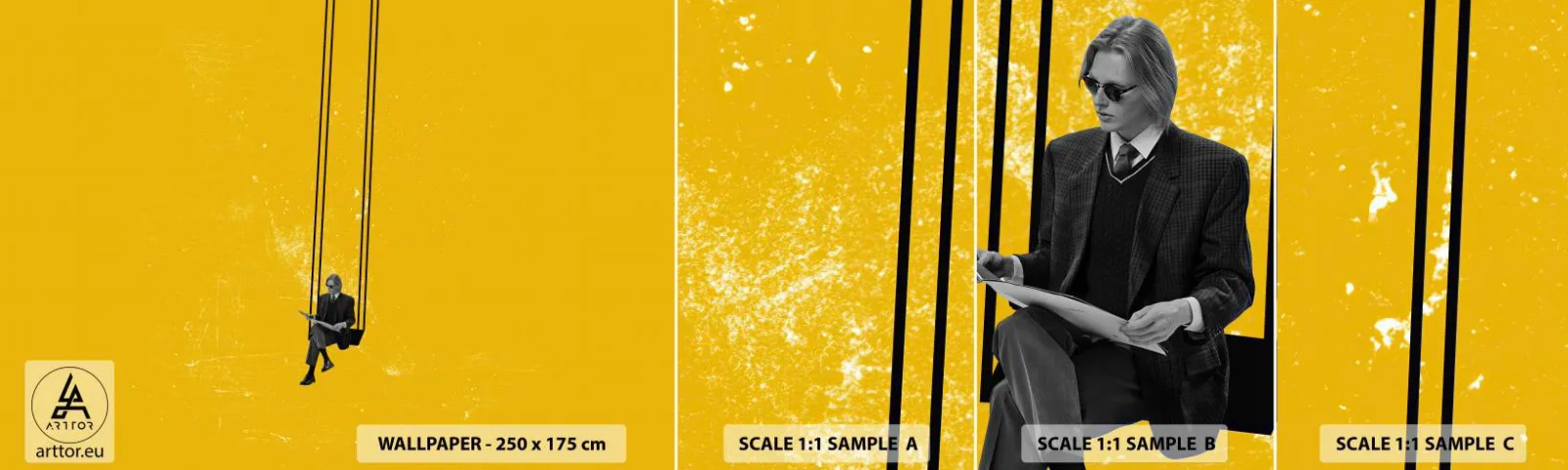 Fototapeta Próbka Samoprzylepna Deluxe Sticker - Dzień jak co dzień - Sztuka Współczesna, Huśtawka, Mężczyzna - 100x30 cm